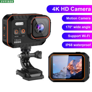 4K กล้องแอคชั่นแคมเมราเพื่อการกีฬากล้องบันทึก DV 170 ° มูมกว้างกันน้ำกล้องใต้น้ำหมวกกันน็อคบันทึกวิดีโอพร้อมรีโมทคอนโทรลแนวนอนต้านทานความเย็นคงทน