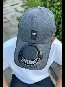 【Original+24hours delivery】Adults Summer Solar Fan Hat UV Protection Baseball Hat with Cooling Fan USB Rechargeable Breathable Men Women Outdoor Wide Brim Peaked Sun Hat