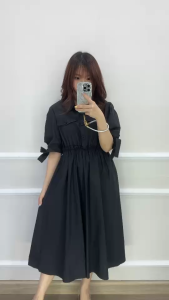 SV 6724 - Vonna Button Dress | Silvervogue | Gaun Katun Midi Pakaian Wanita