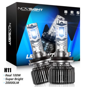 Novsight N75 LED Lights for Car H11 H8 H9 H16 LED Headlight Bulb High/Low Beam Fog Light 100W 20000LM 6500K Super Bright Plug&Play 2Pcs 1 Year Warranty Free Shipping