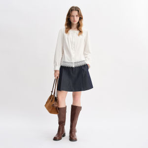 DUSHU | Plus Size Sweet Lace Slimming Long Sleeve Shirt