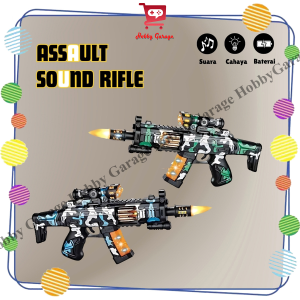 Mainan Tembakan Anak Assault Sound Rifle Lampu Sound Gun Eletric