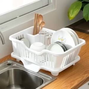 Khay Rổ Úp Chén Dĩa Nhựa Thông Minh Có Khay Hứng Nước Tiện Lợi Nhiều Màu