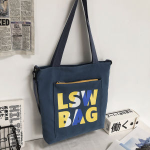 Mens Canvas Shoulder Bag Book Carrier Spliced Casual Crossbody Bag for School And Leisure Activities Durable Soft Fabric