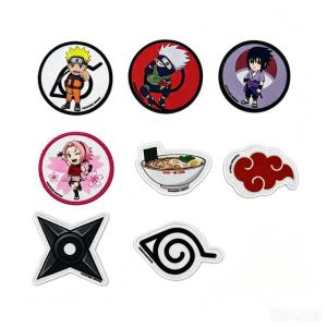 Bandai | Naruto Shippuden Uchiha Anime Theme Q Version Full Set Embroidery Patches with Adhesive Backing Decoration DIY Gift Apparel