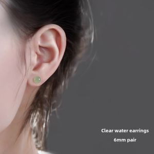 S925 Sterling Silver Turquoise Earrings Womens Elegant Vintage Fashion Jewelry Fresh out Ethnic Style Ear Jewelry