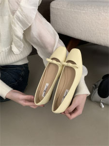 Silver Ballet Flat Shoes Womens Low Heel Gentle Matching Skirts Casual Spring Commuting Shoes Korean Style PU Material