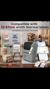 Bluetooth Thermal Label Printer 12-57mm | Portable Barcode Sticker Maker for Jewelry Cable Business Wedding