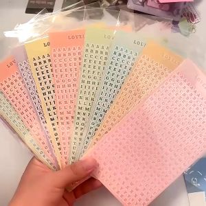 🔥chageey👍 Korean Version Macaron Series Decorative English Letter Stickers DIY Simple Stationery Stickers