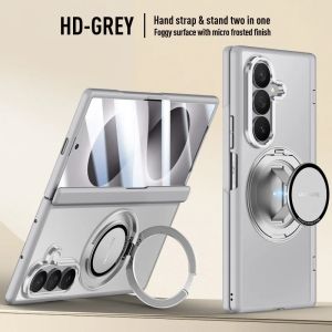 szhaiyu | Micro Matte Frosted Case For Samsung Galaxy Z Fold 8 Ultra Magnetic Metal Rotate Holder Tempered Glass Film Hinge Protection