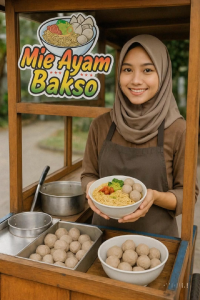 STIKER KACA GEROBAK TULISAN MIE AYAM BAKSO