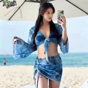 3 in 1 Swimsuit for Women Swimming Attire Woman Summer Beach Outfit See through Cover Up Swimwear Black Bathing Suit High Waist Rashguard