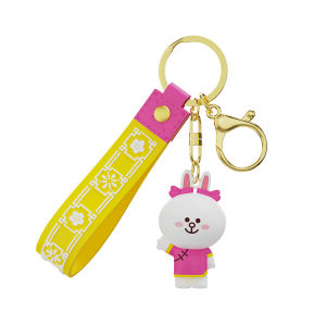 Cute Brown Bear Earphone Bag Car Keychain Womens Bookbag Pendant Couple Hanging Decoration Silicone Cartoon Series Keychain