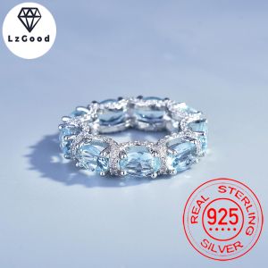 Nhẫn Kim Cương Xanh Biển Châu Âu Và Châu Mỹ Mới Nhẫn Vòng Tay Đá Aquamarine Ren Công Chúa Thiên Hà