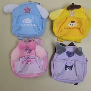 Mini Sanrio Kuromi Small Schoolbag Pendant Creative Bag Decoration Keychain Mini Earphone Pocket Change Storage Bag