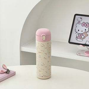 Cốc Nước Cách Nhiệt Dễ Thương KT Cat 450ml Cốc Nước Di Động Cho Nữ Cốc Nước Bằng Thép Không Gỉ PP Tùy Chọn Màu Sắc