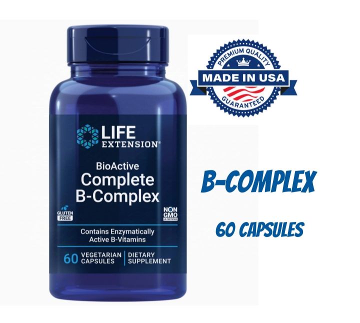 Life Extension BioActive Complete B-Complex, 60 Vegetarian Capsules ...