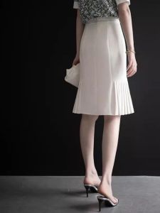 WANGGONGZHU | High Waist Slimming Midi Skirt Womens Commute Style French Light Maturity Fish Tail Skirt Spring 2025 New Arrival Princess