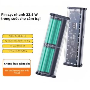 KEBIDUMEI 6*18650 Hộp Đựng Pin Dự Phòng Có Đèn LED USB Type C Cổng Trong Suốt Hộp Lưu Trữ Pin Sạc Nhanh 22.5W