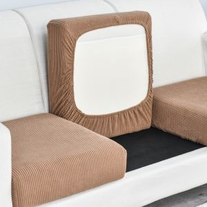 1pc Jacquard Sofa Seat Cushion Cover Chair Cover Stretch Washable Removable Slipcover 1/2/3/4 Seat Polar Fleece Sofa Protector