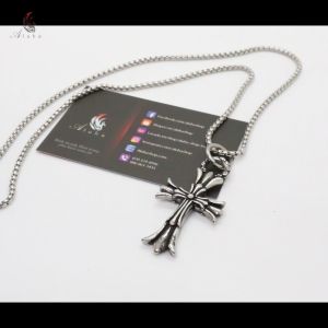 Dây chuyền Titan không rỉ CH Double Cross (2 mặt giống nhau) phù hợp nam nữ phối đồ streetwear gothic - NL159 - Aluha