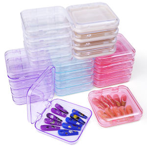 Nail Tips Display Storage Box Press On Nails Organizer Clear Nail Packaging Holder Packaging Fake Tips Case Showing
