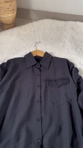 Haseena Atasan Tunik Khalisa Style Kancing Belakang Polo Linen Polos Kemeja Wanita Busui Friendly