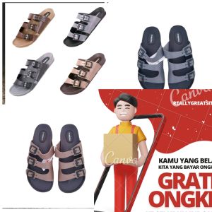 sandal pria sandal selop yumeida bahan karet anti air
