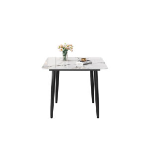 Modern Minimalist Rock Slab Dining Table for Small Households Multi-Function Square Casual Card Table for 4 Persons
