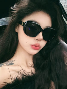 Kính Râm Nữ Hình Tròn Màu Đen Cỡ Lớn Thời Trang Cổ Điển Thanh Lịch Chống Tia UVB UVA Hình Dáng Khuôn Mặt Tròn