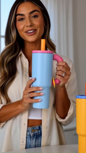 ROSTA 40oz 1200ml 304L Stainless Steel Straw Tumbler Vacuum Insulated Cup with Handle