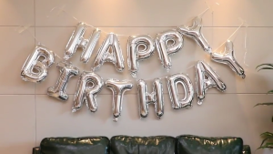 GBS Balon Foil Huruf warna Gold Dekoratif untuk Pesta Ulang Tahun dan Wedding - 40cm