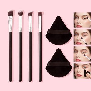 2/4/6 pieces high-quality makeup brush set eyeshadow brush smuder brush eye cover brush & fan-shaped powder puff beauty tools