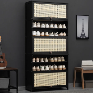 🔥Ready Stock🔥Bamboo Shoe Cabinet Large-Capacity Shoe Shelf Multi-Layer Shoe Rack Dust-Proof Cabinet