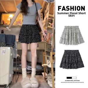 SUHUIQIAN | Short Flared Skirt Mini High Waist A-Line Slim Fit