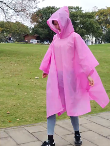 Adult Hooded Rain Poncho for Men & Women Waterproof EVA Raincoat with Hood and Adjustable Rope