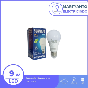 Lampu LED Bulb Sunsafe Premiere 9 Watt Warna Putih