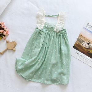 Váy Ngủ Không Tay Bằng Vải Lanh Tre Mỏng Thoáng Khí Mùa Hè Cho Bé Gái Váy Ngủ Công Chúa Cho Trẻ Em Mặc Ở Nhà