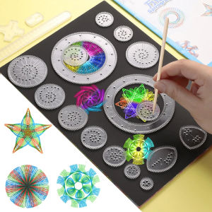Funny Spirograph Drawing Toys Set Creative Gears Geometry Stencils Painting Template Art Crafts Kids Educational Students Gifts