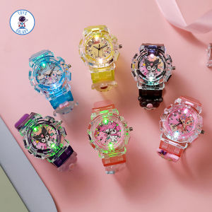 Đồng Hồ Điện Tử Đeo Tay Kuromi / Hello Kitty / Melody - Kiểu Dáng Dễ Thương Có Đèn Phát Sáng Cho Bé