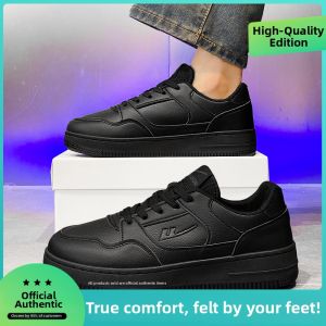 Warrior | Anti-Slip Water-Resistant Oil-Repellent Black Leather Casual Shoes