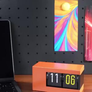 【New】Calendar Flip Clock LED Display Auto Page Turning 12 Hour AM PM Retro Perpetual Calendar Flip Clock