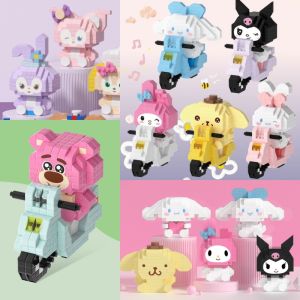 Sanrio Nano Diy Blocks Melody Cinnamoroll Pompompurin Kuromi Cartoon Figure Mini Building Blocks Childrens Bricks Toys for Kids