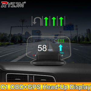AD C1 Car Navigation Projection HUD Head Up Display Speedometer  Multiple Interfaces Car Accessories on Screen Overspeed Alarm