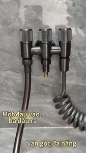 Vòi Góc 3 Chiều Hợp Kim Nhôm – Điều Khiển 2 Chiều Cho Máy Giặt