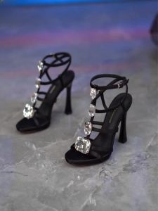 รองเท้าส้นสูงแฟชั่นฝรั่งเศส เรียบหรู ฤดูร้อน รองเท้าแตะคริสตัลเปิดนิ้วเท้าสไตล์เจ้าหญิง สายคล้อง รองเท้าสําหรับ งานเต้นรำ และกระโปรงส้นสูงเป็นพิเศษ