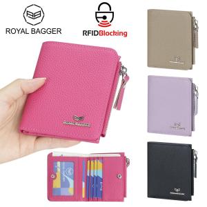 (Local Delivery) Royal Bagger RFID Blocking Genuine Leather Short Wallet for Women - Slim Bifold Coin Purse Fashionable & Simple Design 3201