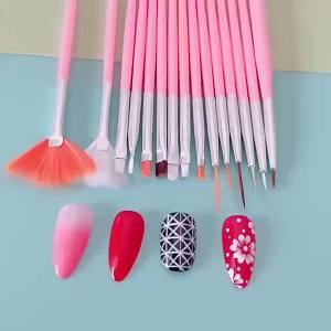 Lulaa | YIKOOLIN 20pcs Nail Art Brush Set UV Gel Polish Pen Acrylic Nail Design Kit DIY Painting Tools for Nail Artistry Gifts for Women