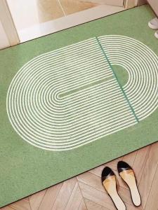 Modern Minimalist Entrance Mat PVC Silk Circle Door Mat Anti-Slip Dirt Removal Home Use Customizable Rubber Geometric Pattern