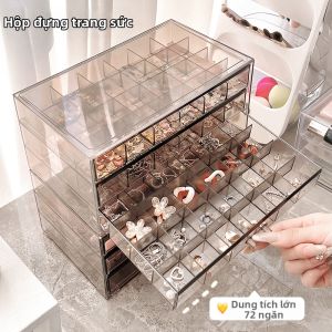JIHUAN | Hộp Đựng Trang Sức Đánh Bóng Acrylic Cho Bông Tai Và Dây Chuyền